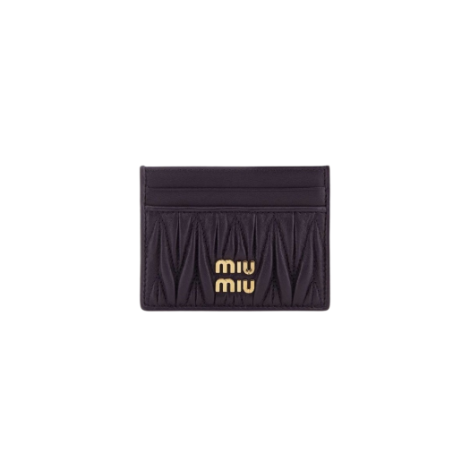 Miu Miu Matelasse Nappa Leather Card Holder Violet