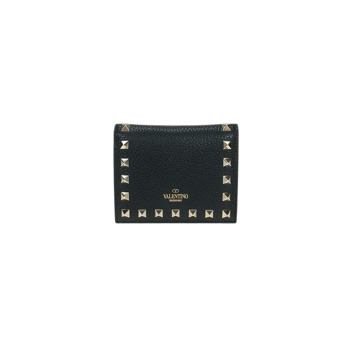 P0R39VSH0NO Valentino Small Rockstud Calfskin Wallet Black - #2
