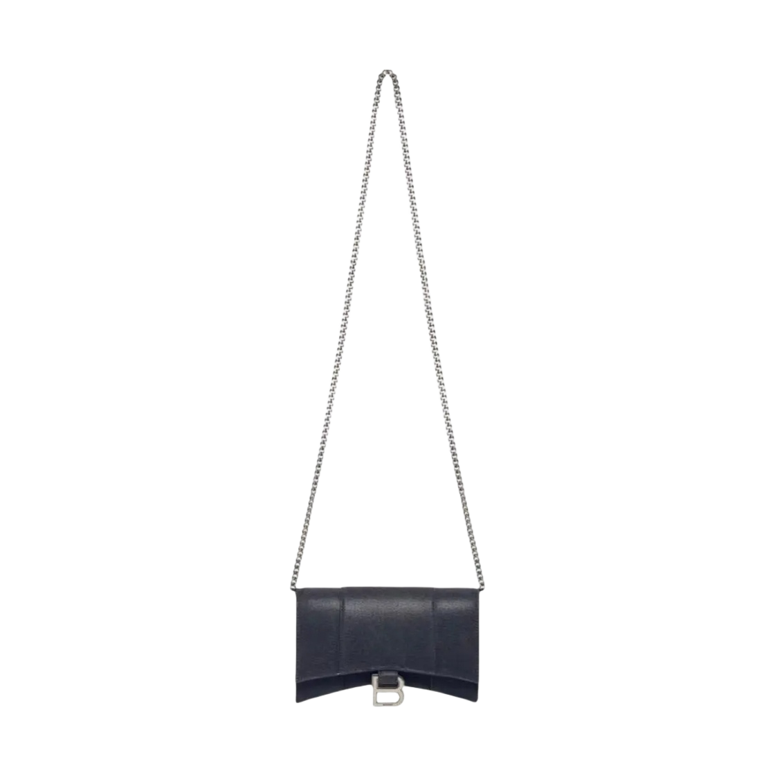 6560502102G1000 Balenciaga Hourglass Wallet On Chain Glitter Material Black - 대표 이미지 #1