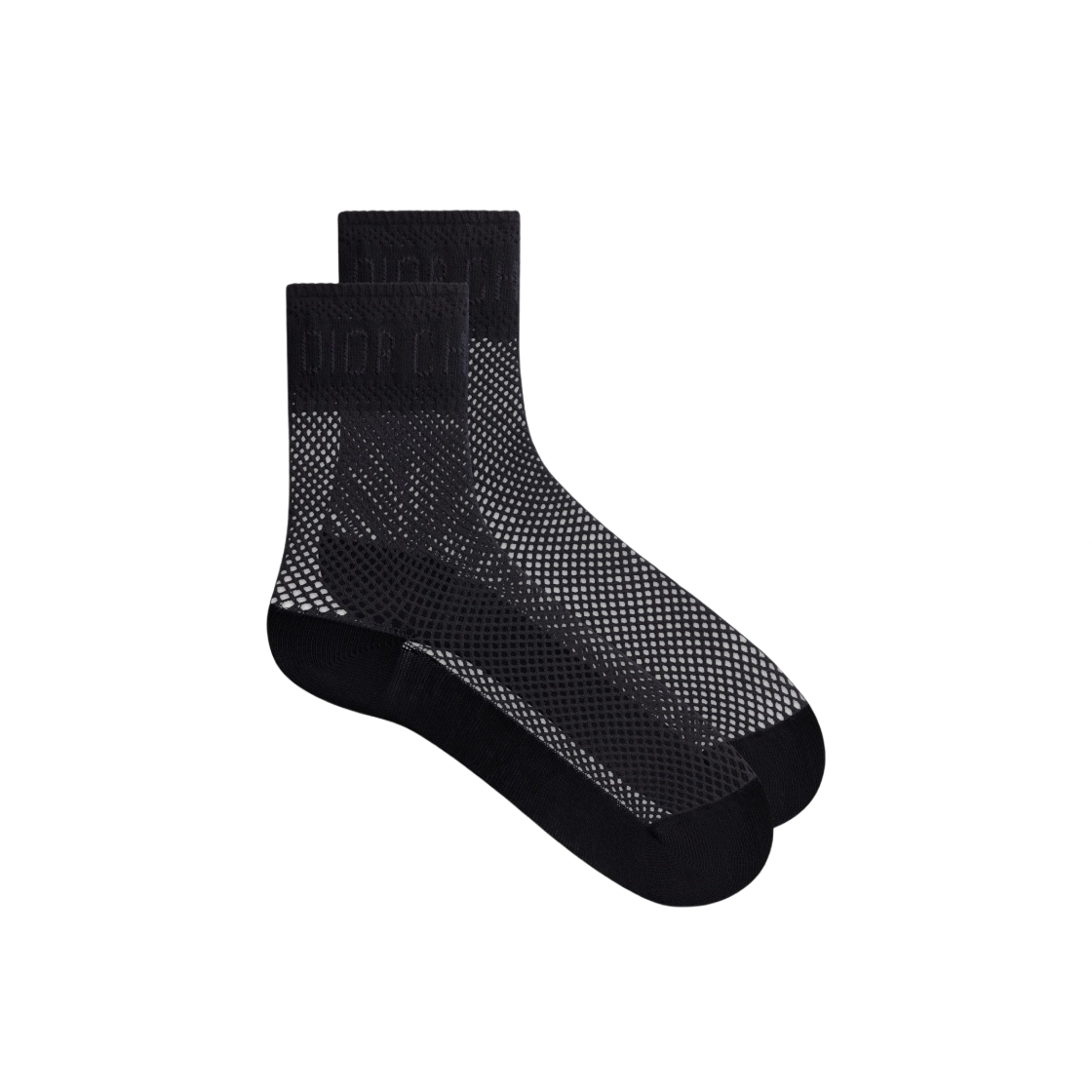 (W) 디올 삭스 블랙 테크니컬 코튼 메쉬((W) Dior Socks Black Technical Cotton Mesh) - 1