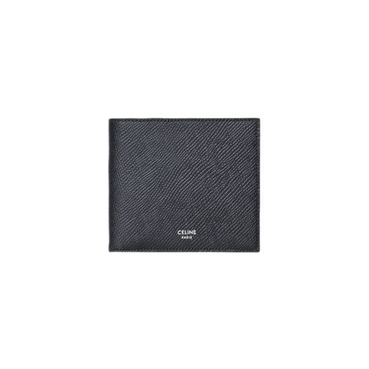 Celine Bi-Fold Wallet with Coin Compartment in Grained Calfskin Black