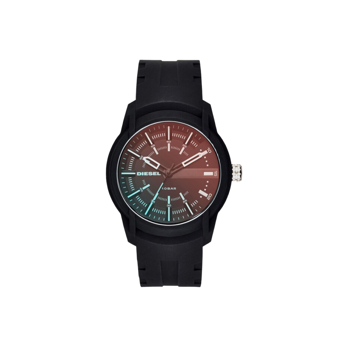 DZ1819 Diesel Dz1819 Amber Quartz Three-Hand 45mm Silicone Black