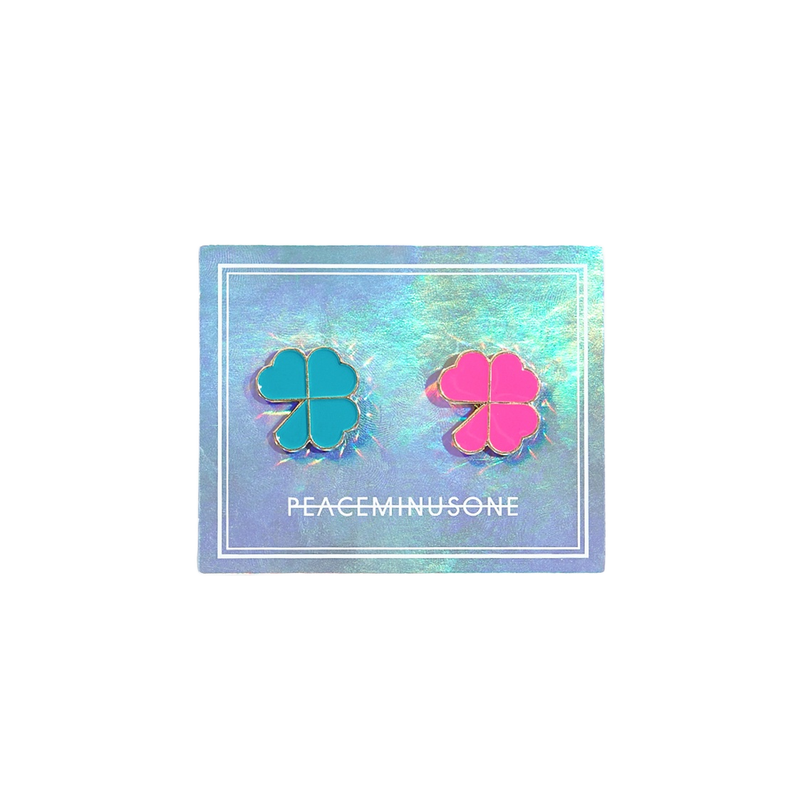 PMOAC057MP Peaceminusone Clover Pin Set #1 Mint Pink