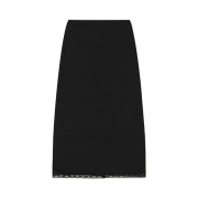 BEMUSE MANSION Pintuck lace H-line skirt Black