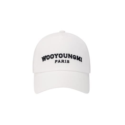 Wooyoungmi Black Embroidered Logo Ball Cap White - 22SS