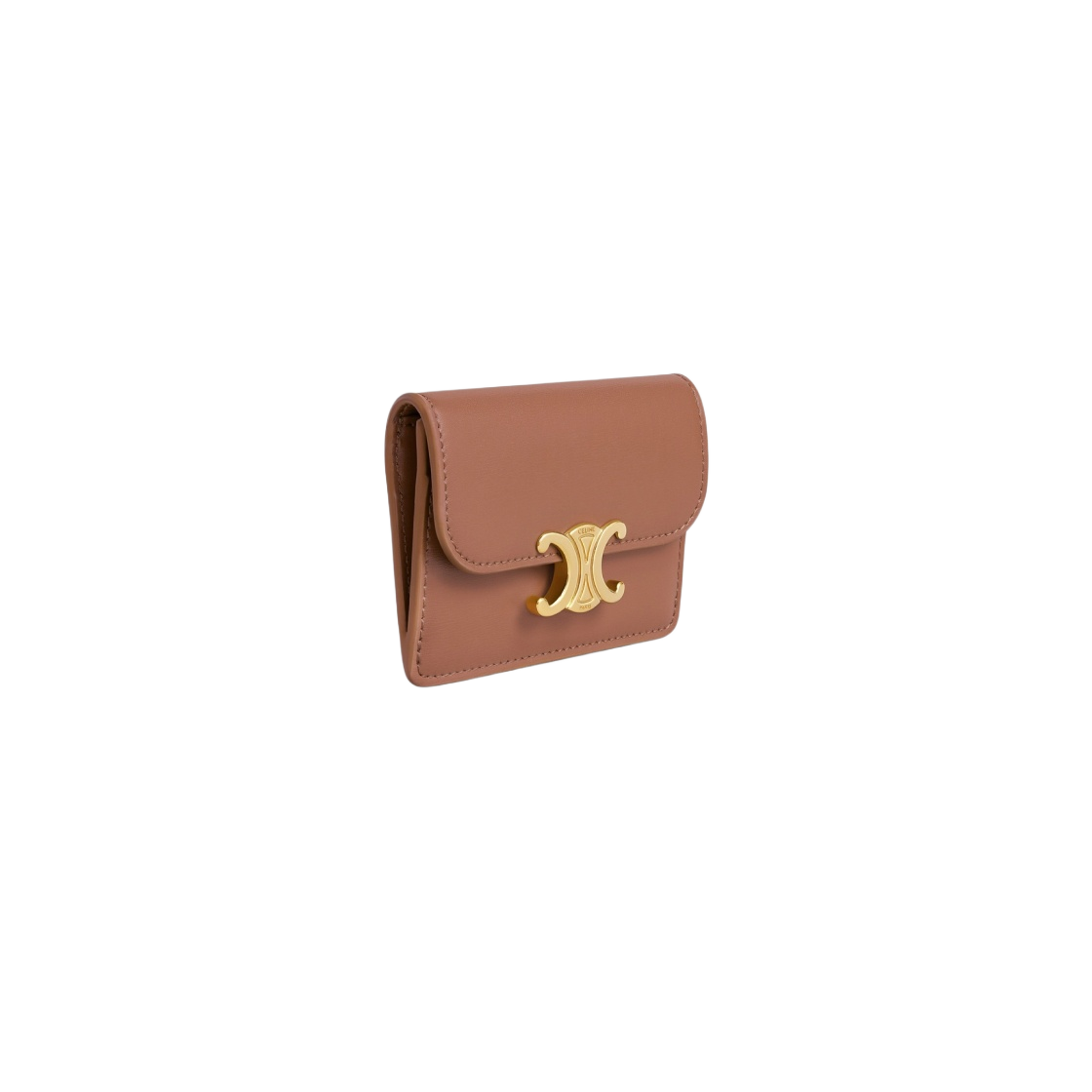 10I583DPV-18BU Celine Card Holder with Flap in Shiny Calfskin Bronze - #2