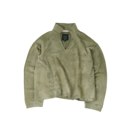 【NAUTICA×UNDERMYCAR】25ss DAMAGED OPEN COLLAR PULLOVER Luxe Cashmere Quarter Zip – NAADAM