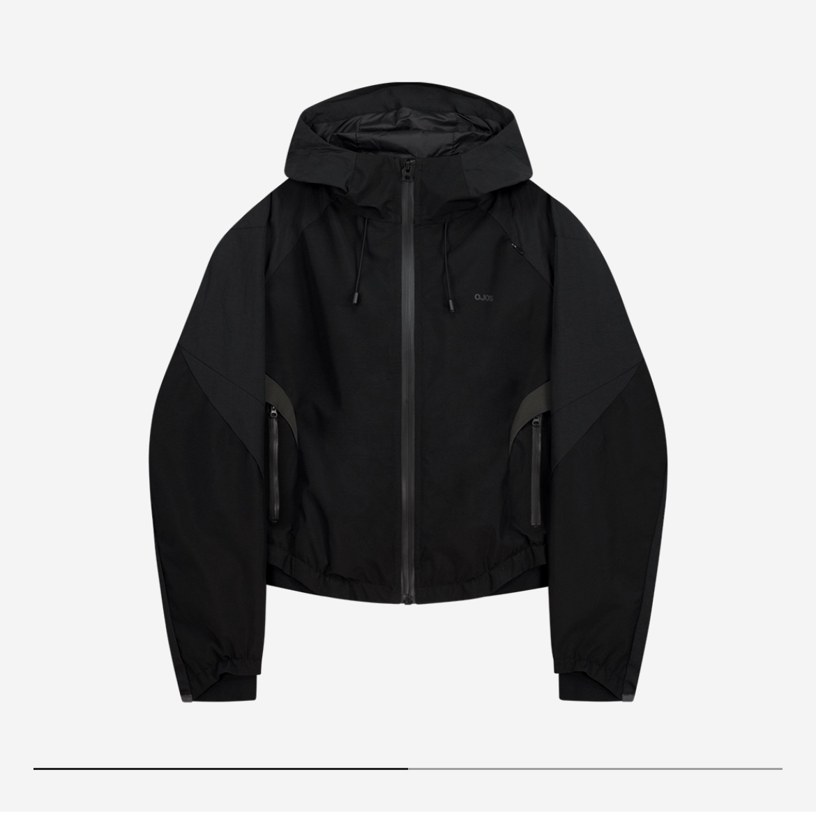 New Balance x Thisisneverthat M1000 Metallic Silver Red, OJOS Paneled Crop Shell Jacket Black 착용 스타일 - 2