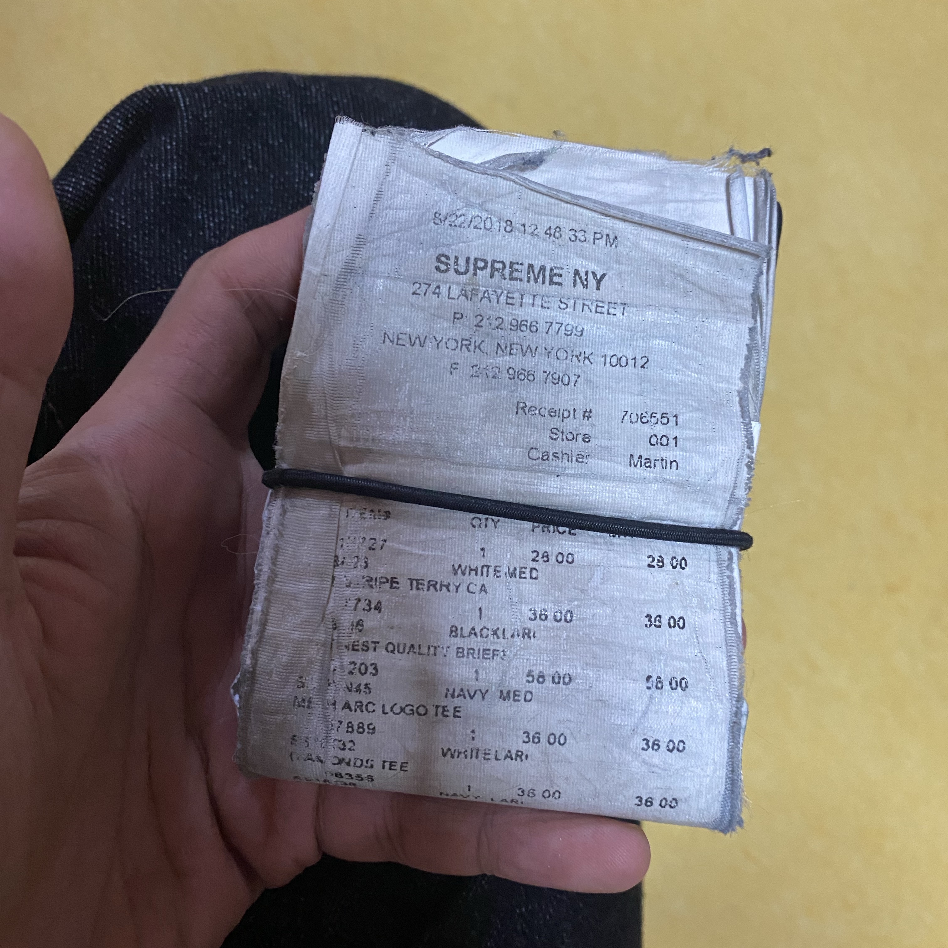 Supreme x MM6 Maison Margiela Receipt Wallet White - 24SS 착용 스타일