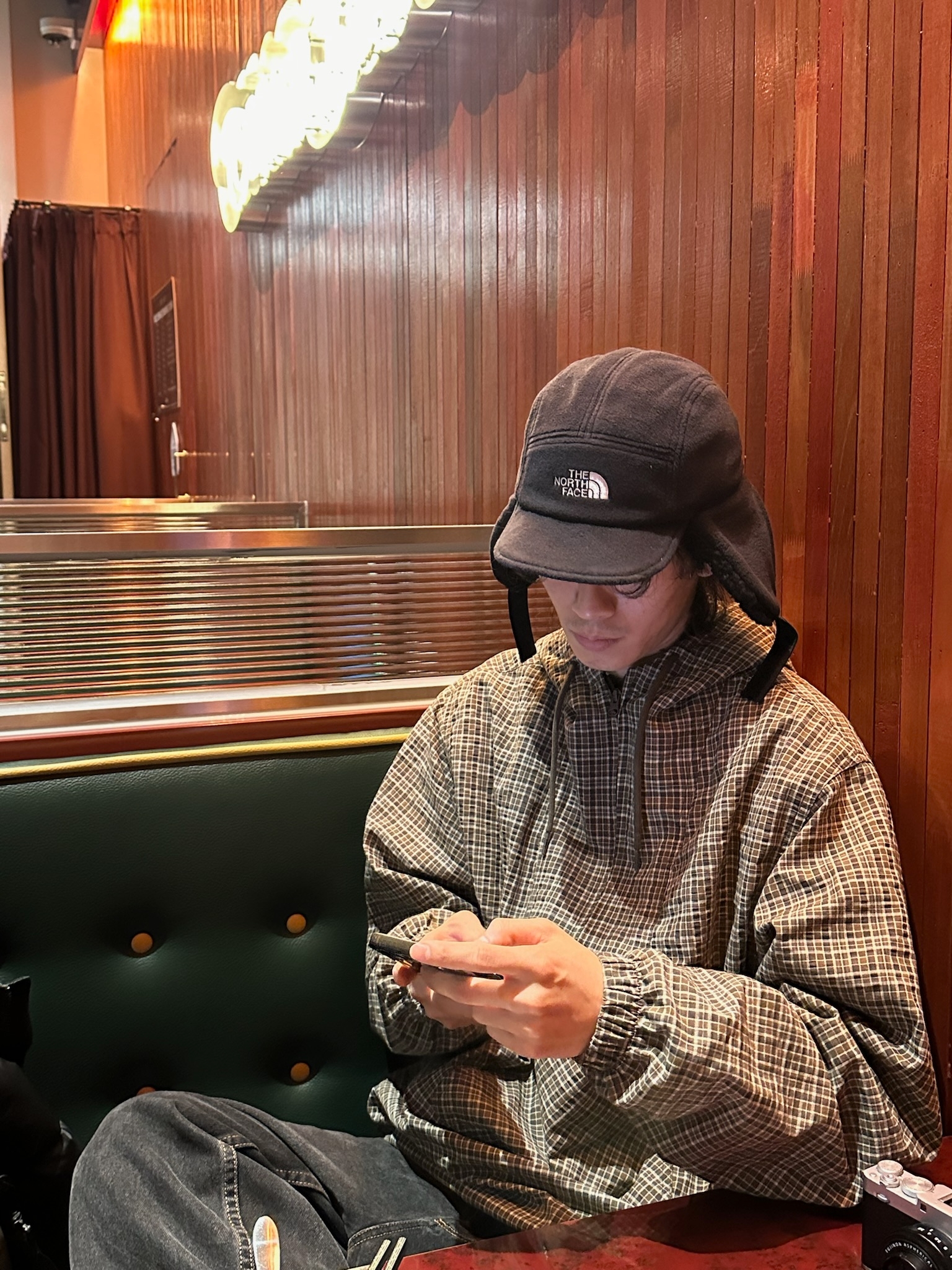 The North Face Fleece Earmuff Cap EX Black 착용 스타일