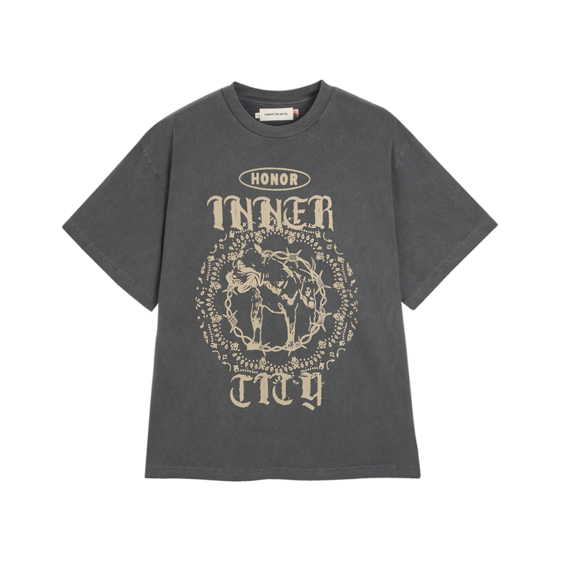 KM5BTSSHG17RG Honor The Gift Barbed Wire Pitbull SS Tee Dark Grey - 25SS