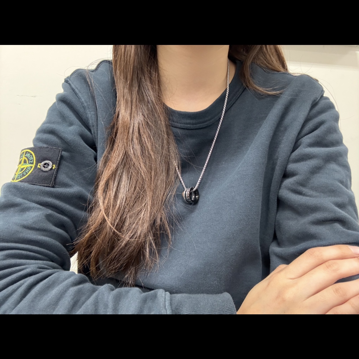 Stone Island 62420 Brushed Cotton Fleece Garment Dyed Crewneck Sweatshirt Navy Blue - 23FW, Diesel Dx1168040 Stainless Steel Double Pendant Necklace Silver 착용 스타일