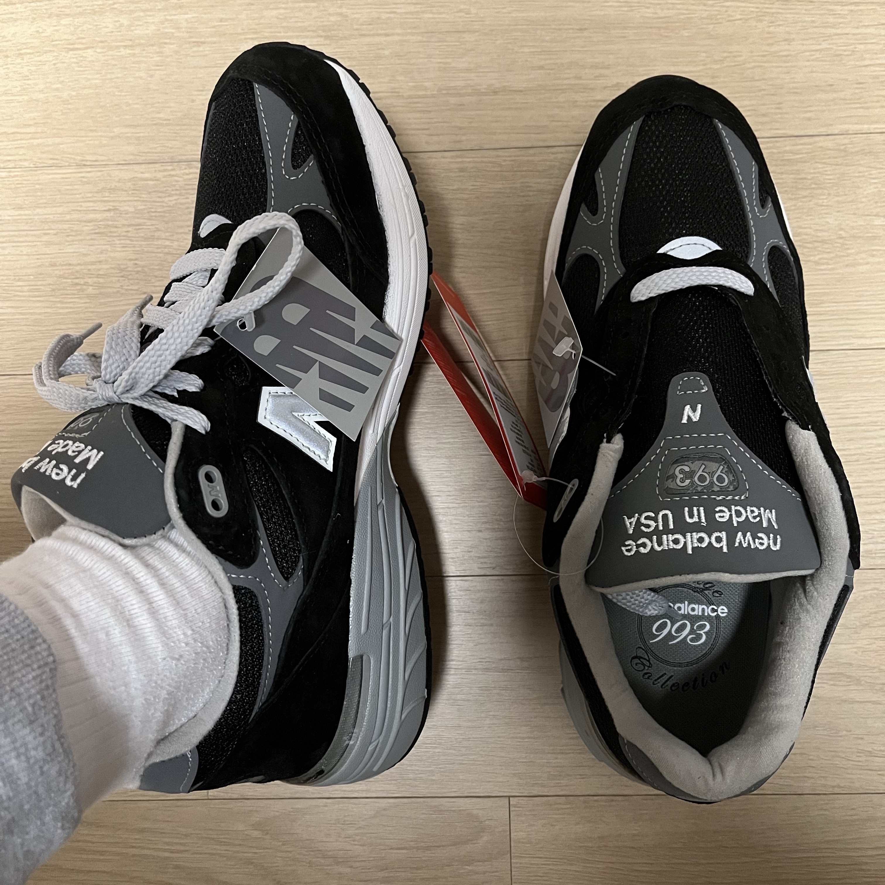 New Balance 993 Made in USA Black - D Standard 착용 스타일