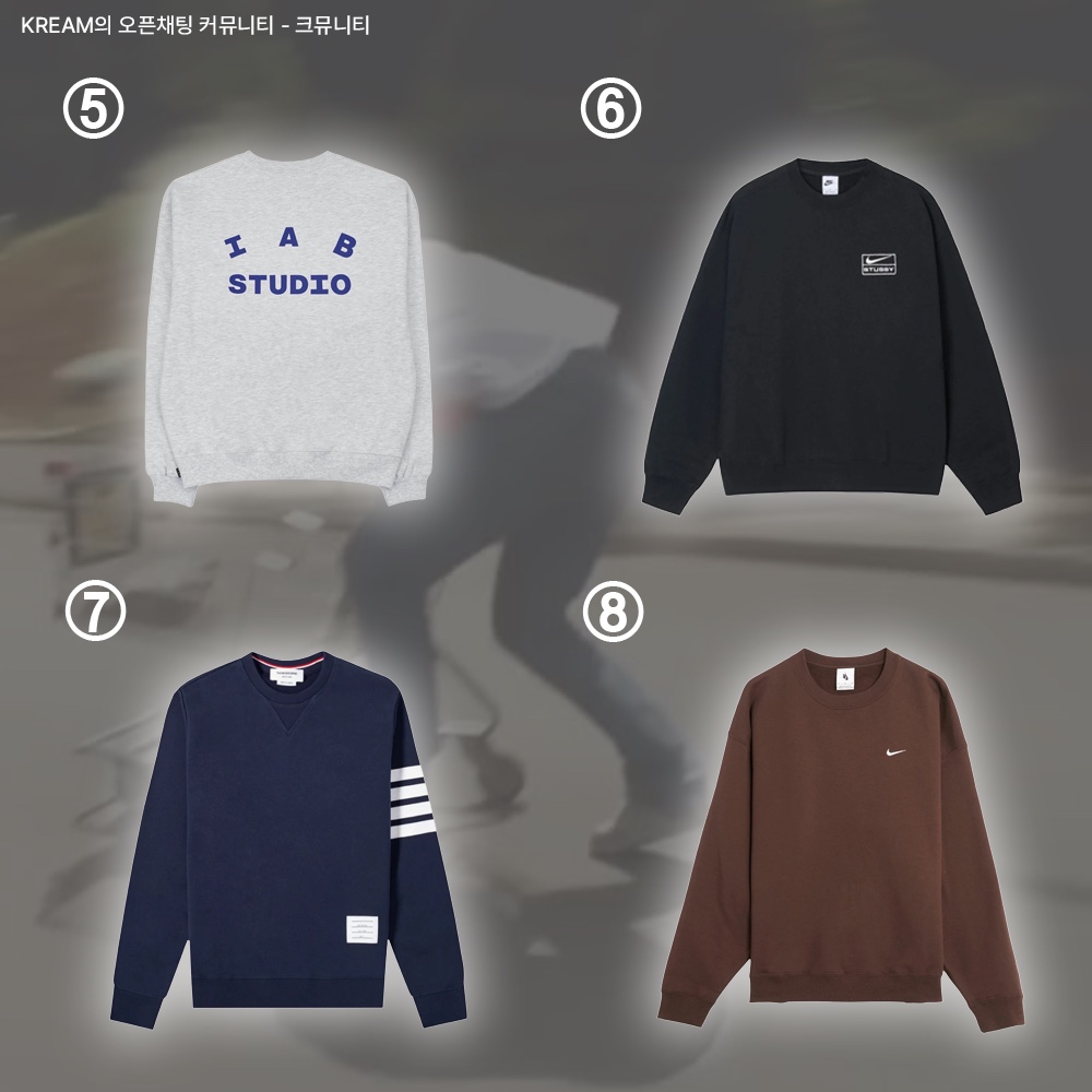 AMI de Coeur Sweatshirt Black, Stone Island 63020 Crewneck Sweatshirt Black - 22FW 착용 스타일 - 3