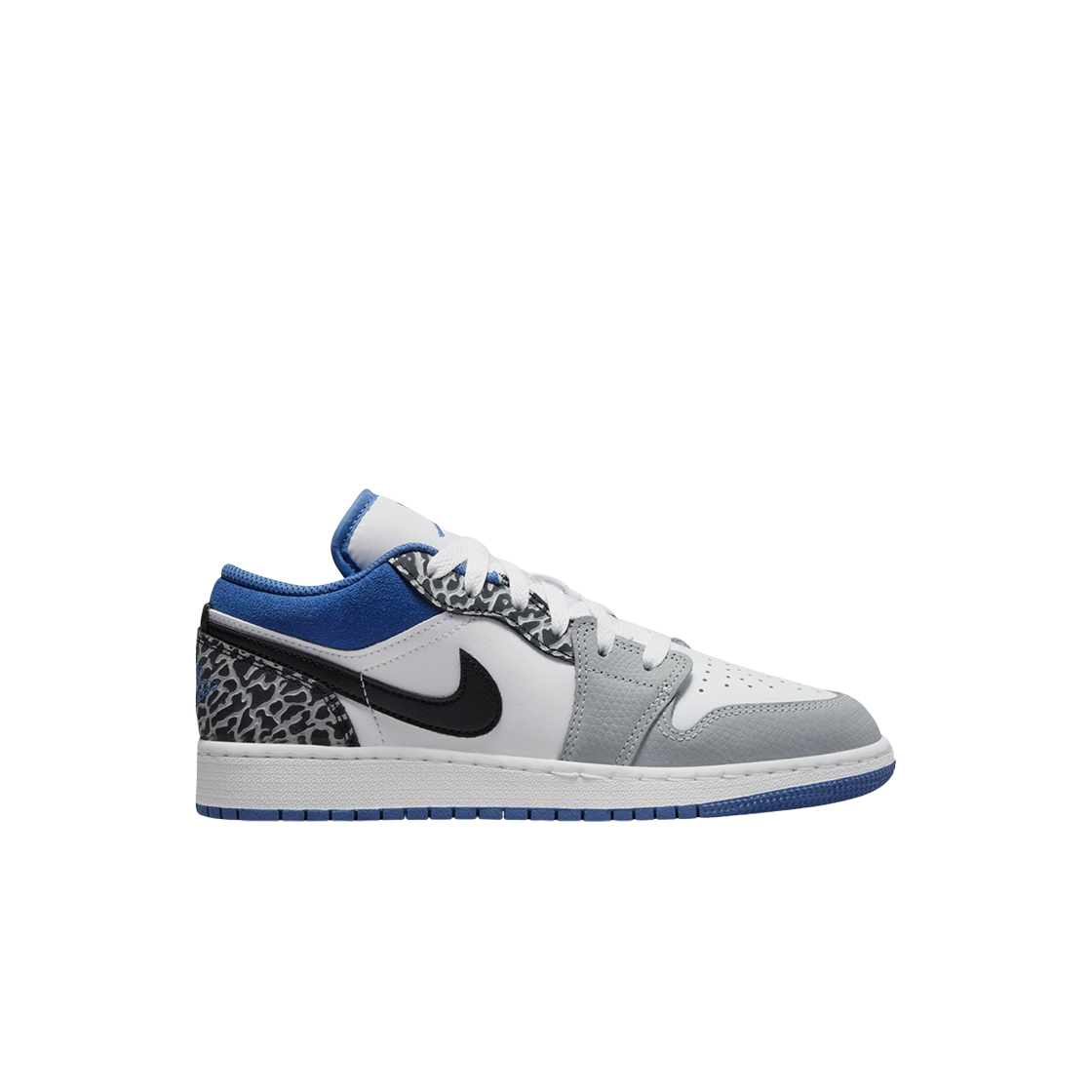 (GS) Jordan 1 Low SE White Dark Marina Blue Cement Grey