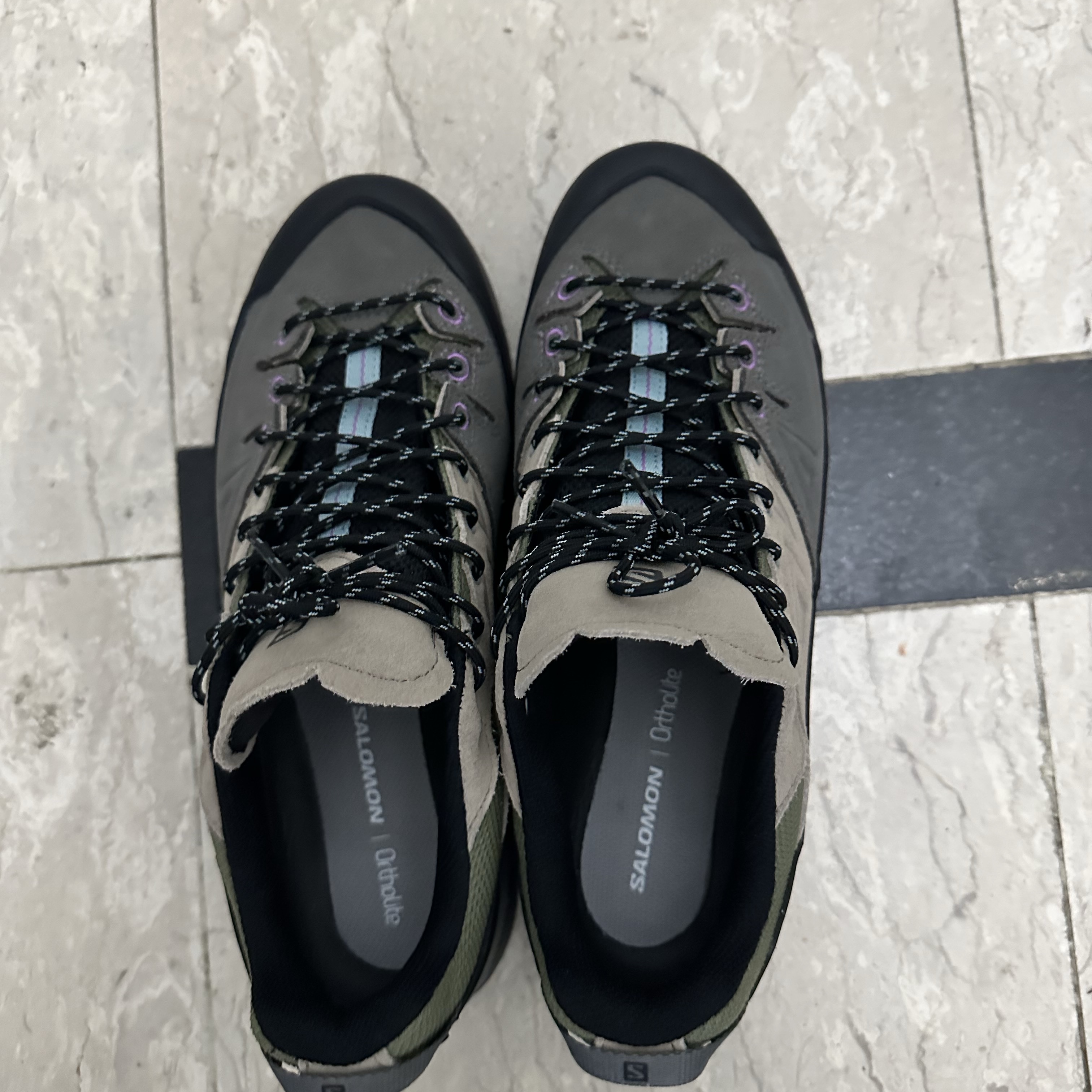Salomon X-Alp LTR Pewter Vintage Khaki 착용 스타일