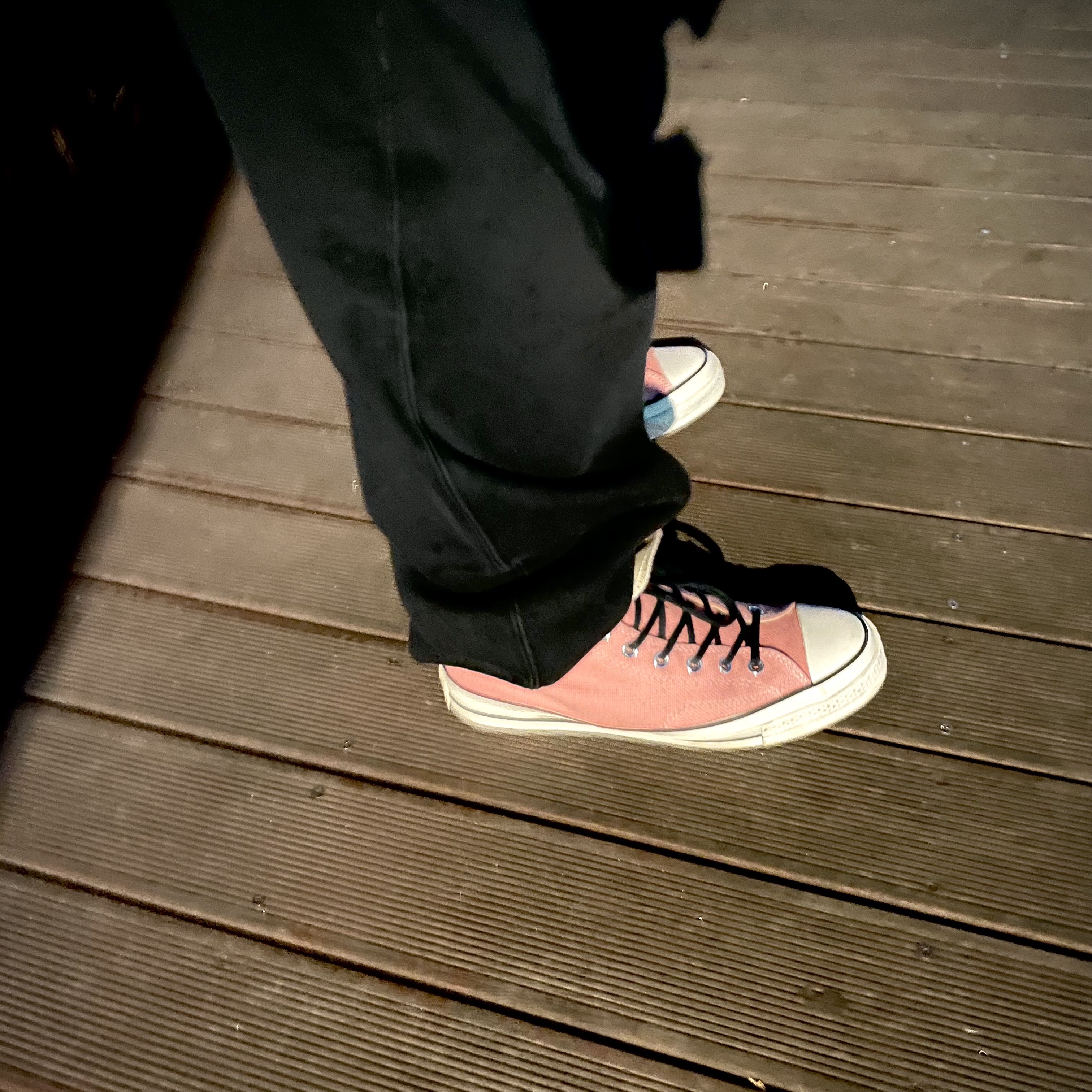 Converse x Stussy Chuck 70 High Plumeria, OJOS Paneled Crop Shell Jacket Black 착용 스타일 - 2