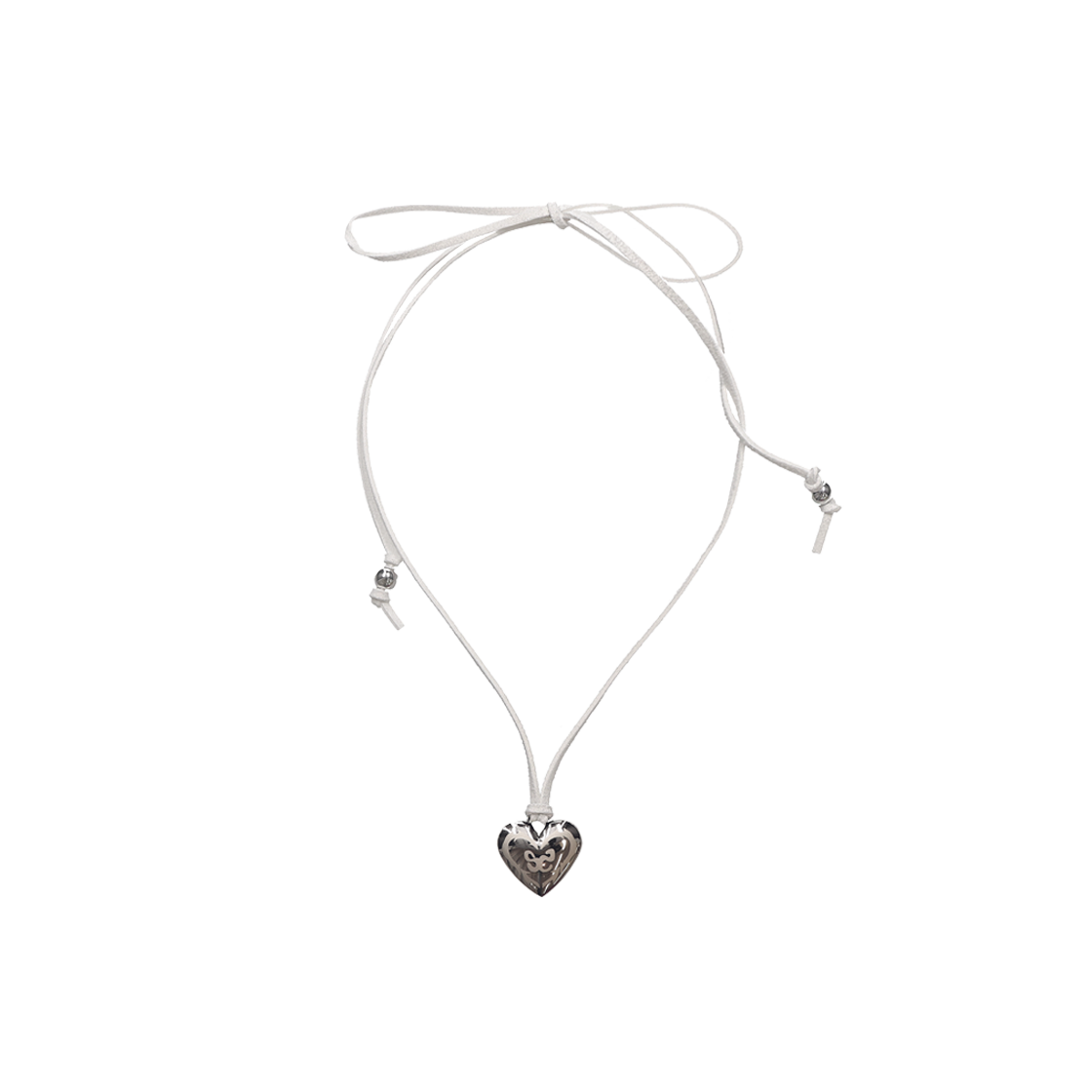 아쎄이 하트 앤 러브 목걸이 스웨이드 화이트(Assay Heart And Love Necklace Suede White)