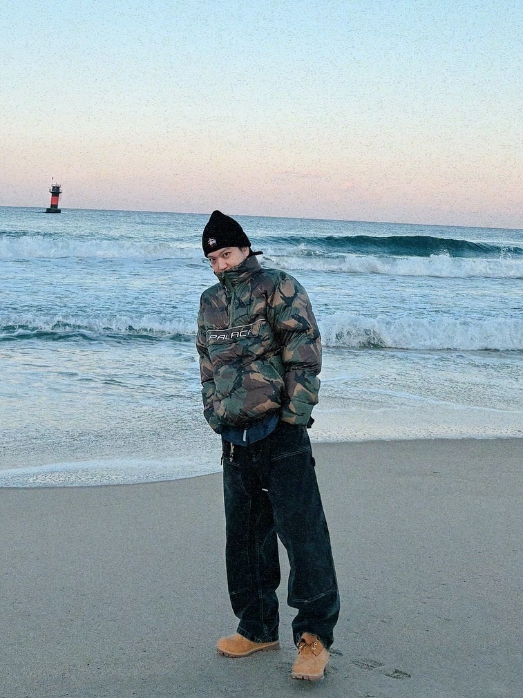 Palace Pertex P90 Puffa Jacket Camo - 23SS 착용 스타일