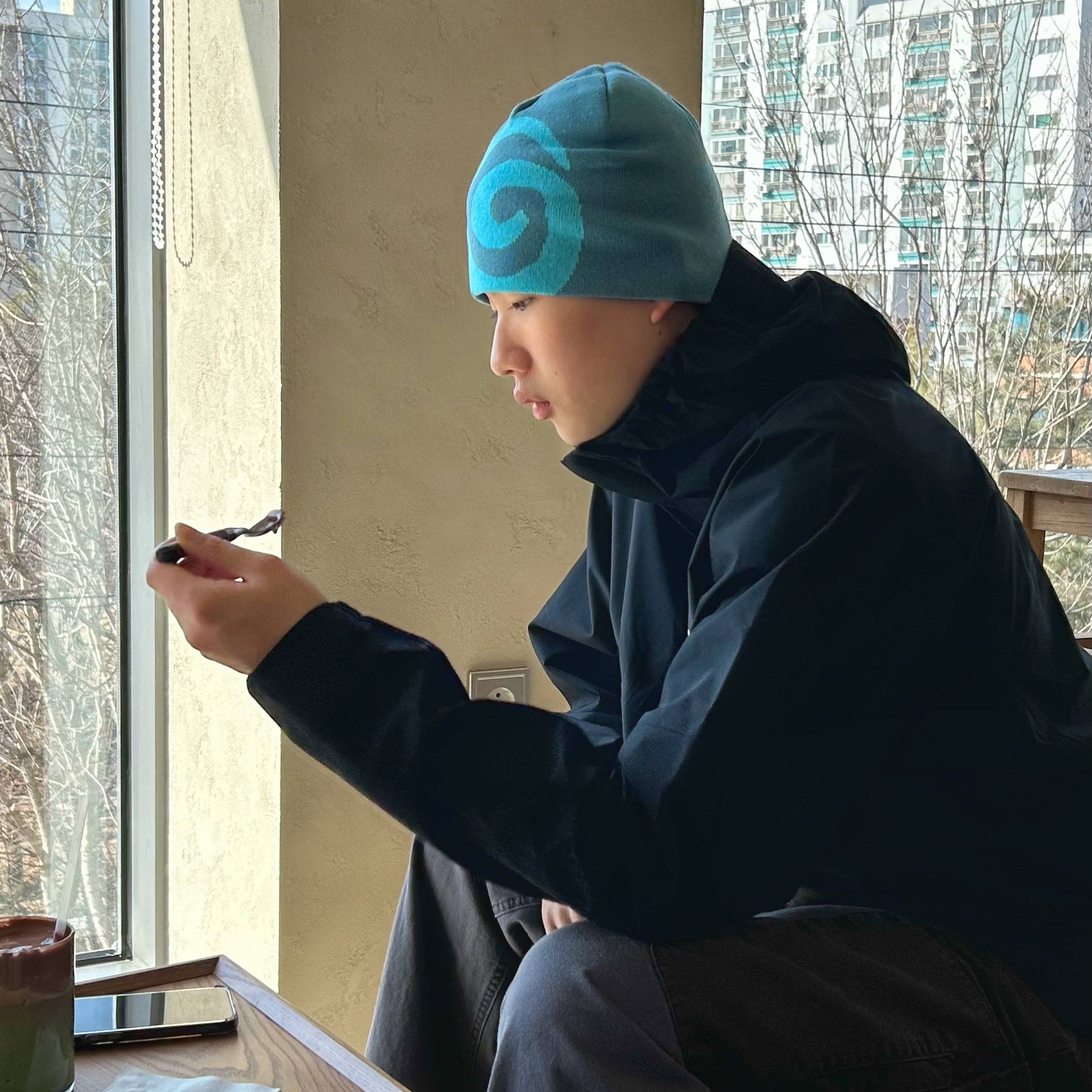 Nike ACG Storm-Fit ADV Cascade Rains Full Zip Jacket Black - Asia, Ostrya Merino Swirl Beanie Glacialis - 24FW 착용 스타일 - 4
