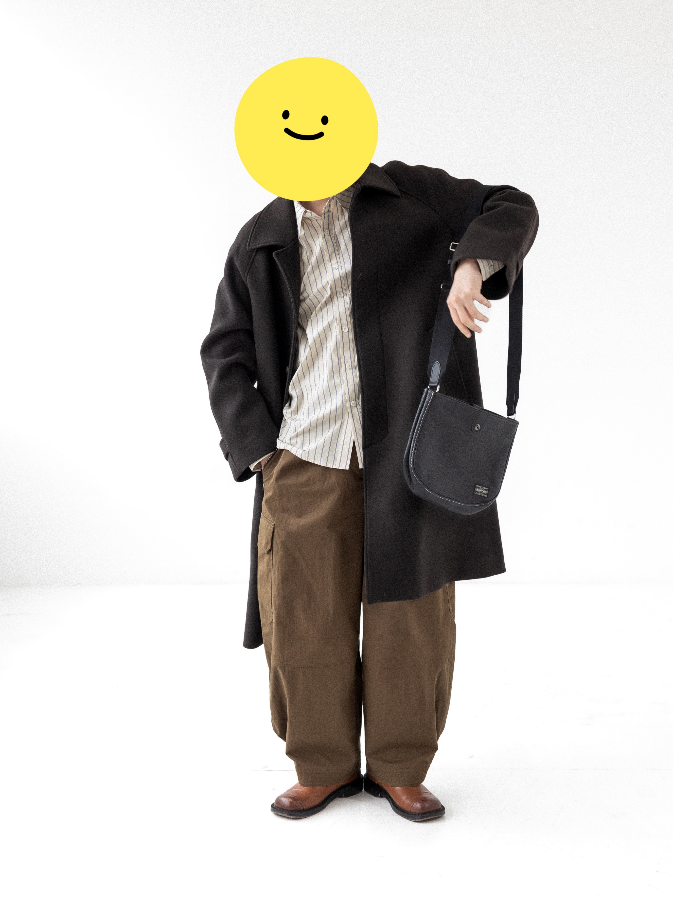 Porter Cisco Shoulder Bag Black 착용 스타일 - 2