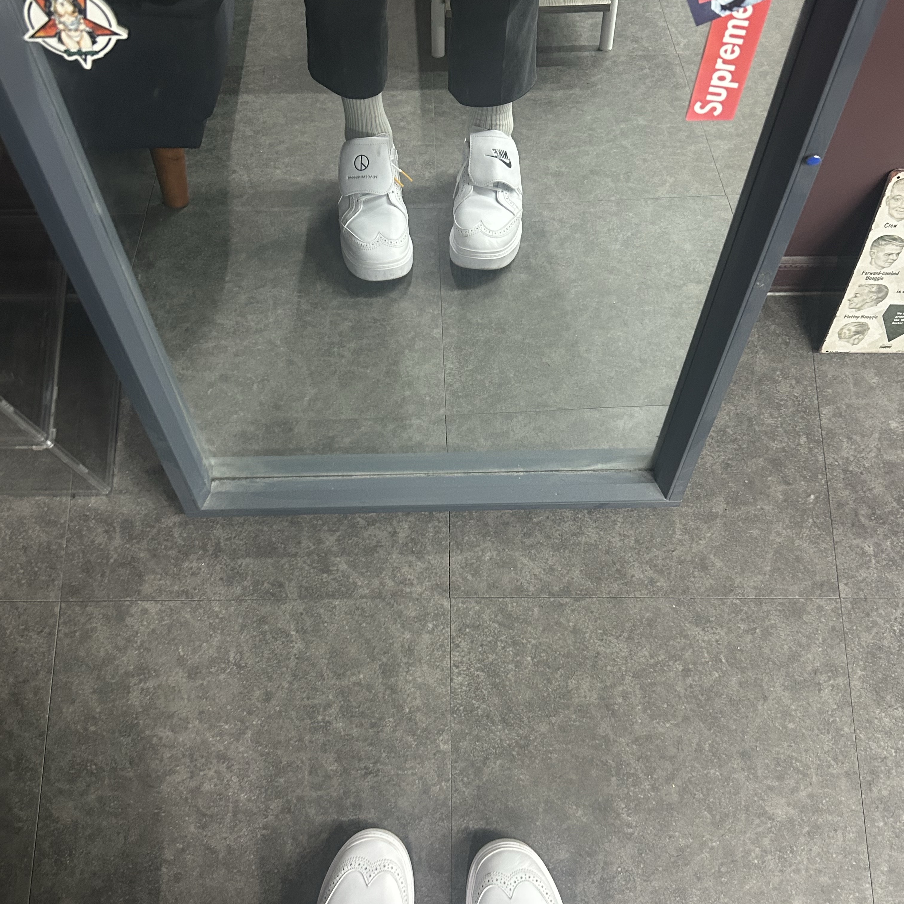 Nike x Peaceminusone Kwondo1 White 착용 스타일