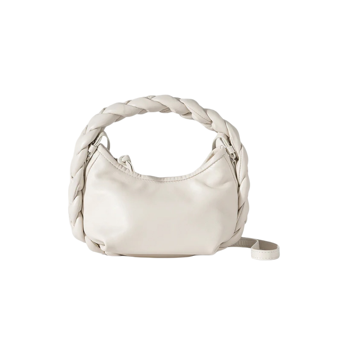 WBR21ESNI002 Hereu Espiga Mini Plaited Padded-detail Crossbody Bag Cream