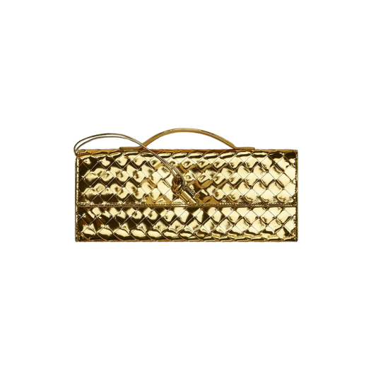 Bottega Veneta Long Clutch Andiamo With Handle Gold