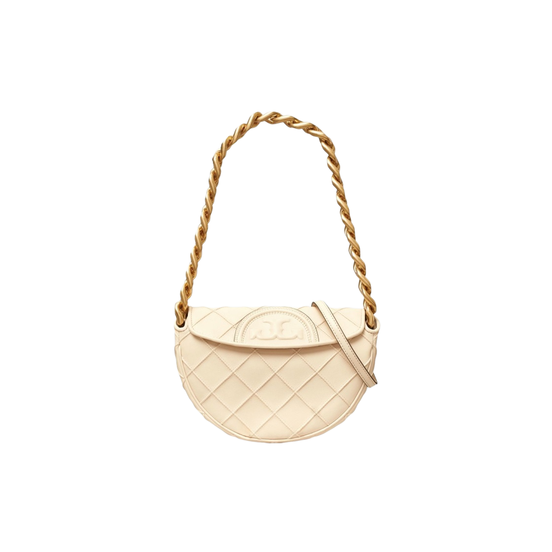토리버치 미니 플래밍 소프트 크레센트 백 뉴 크림(Tory Burch Mini Fleming Soft Crescent Bag New Cream) - 1