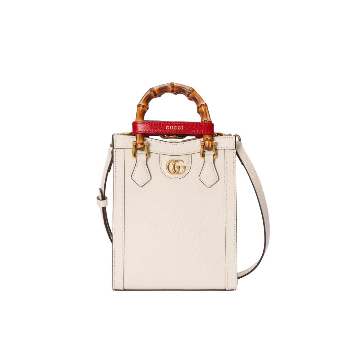 구찌 다이애나 미니 토트백 화이트 레더(Gucci Diana Mini Tote Bag White Leather) - 1
