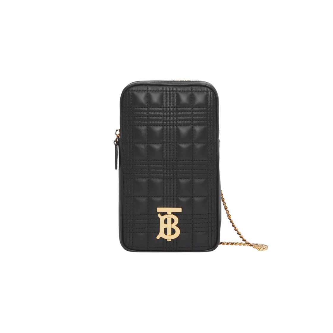 버버리 퀼티드 레더 롤라 체인 스트랩 파우치 블랙(Burberry Quilted Leather Lola Pouch with Chain Strap Black) - 1