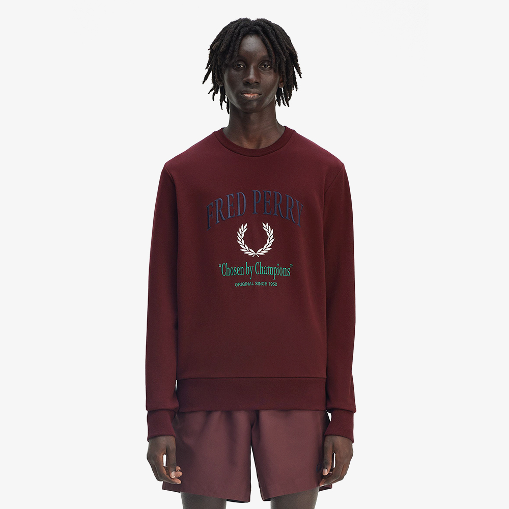 프레드페리 클럽하우스 엠브로이더드 챔피언 스웻셔츠 옥스블러드(Fred Perry Clubhouse Embroidered Champion Sweatshirt Oxblood) - 2