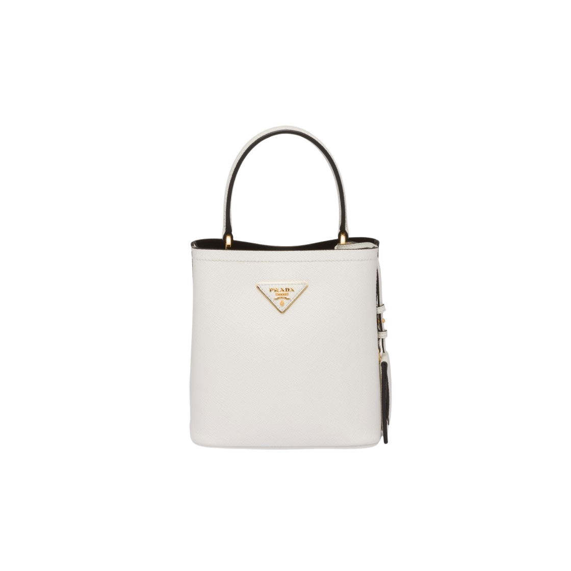 프라다 스몰 사피아노 레더 파니에백 화이트 블랙(Prada Small Saffiano Leather Paneer Bag White Black) - 1