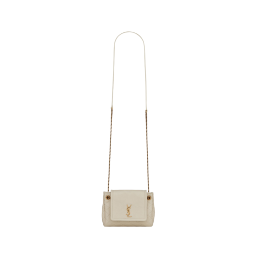 Saint Laurent Mini Nolita in Lambskin Blanc Vintage