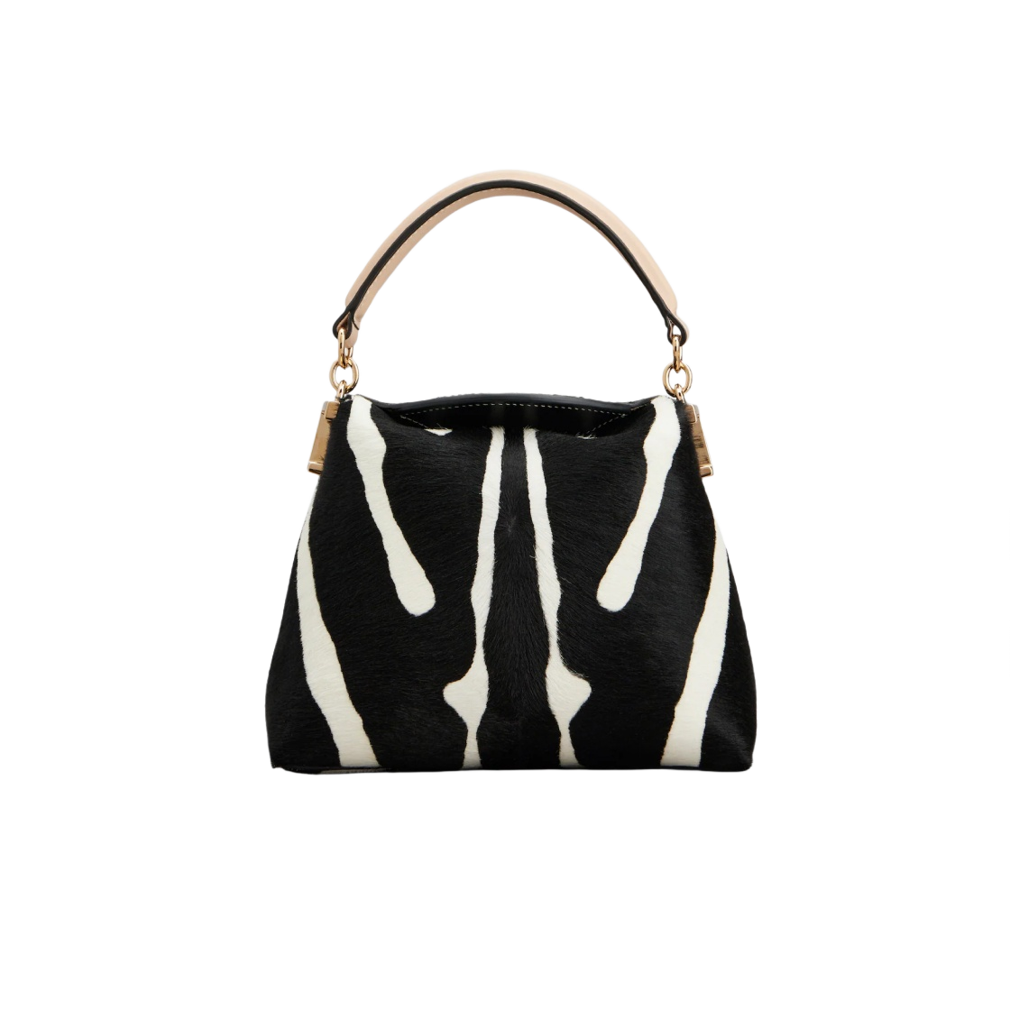 토즈 포니 스킨 이펙트 레더 메신저 토트백 토즈 마이크로 화이트 블랙(Tod's Messenger Tote Bag in Pony-Skin Effect Leather Micro White Black) - 1
