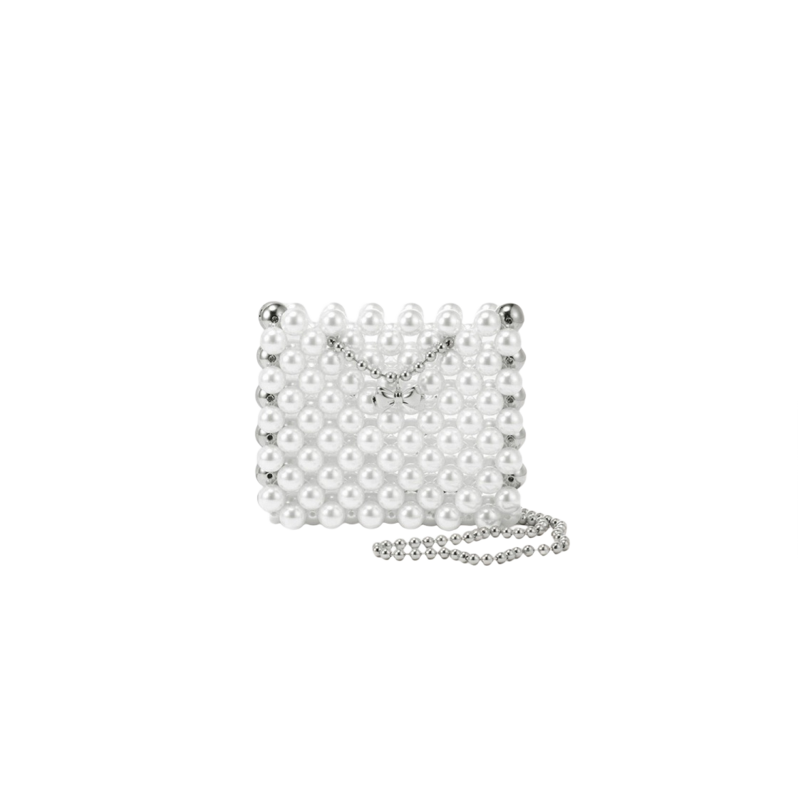 넘버링 펄 미니백 실버(Numbering Pearl Mini Bag Silver)