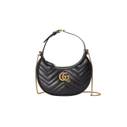 Gucci GG Marmont Half Moon Shaped Mini Bag Black