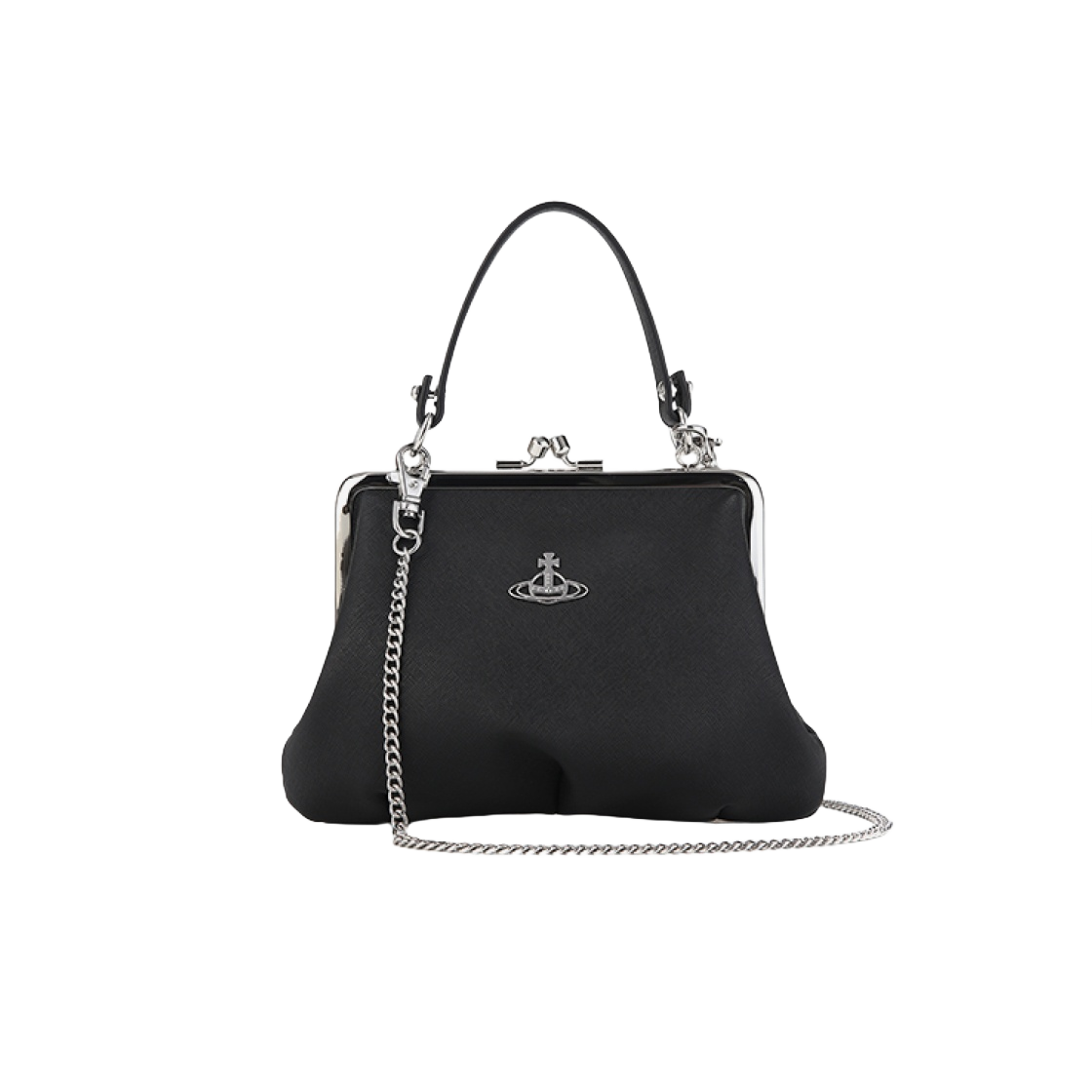 52020003-32068-N402 Vivienne Westwood Granny Frame Purse Vegan Bio Leather Saffiano Black