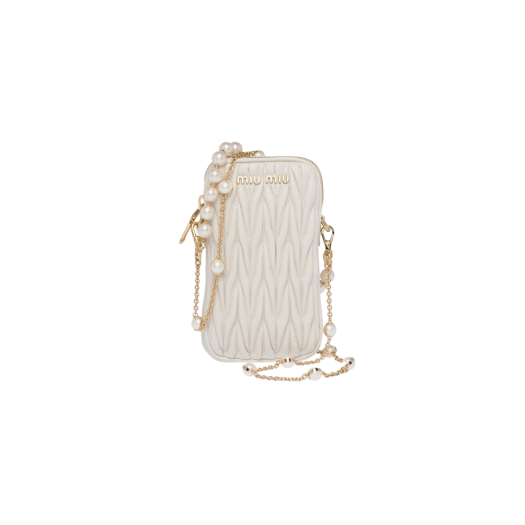 Miu Miu Matelasse Nappa Leather Mini Bag White