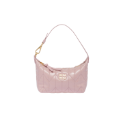 Miu Miu Spirit Matelasse Patent Leather Mini Bag Alabaster Pink