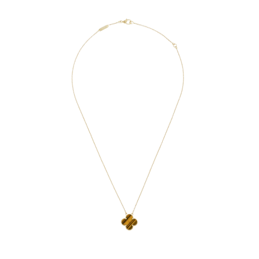 (W) Van Cleef & Arpels Vintage Alhambra Pendant Yellow Gold Tiger Eye