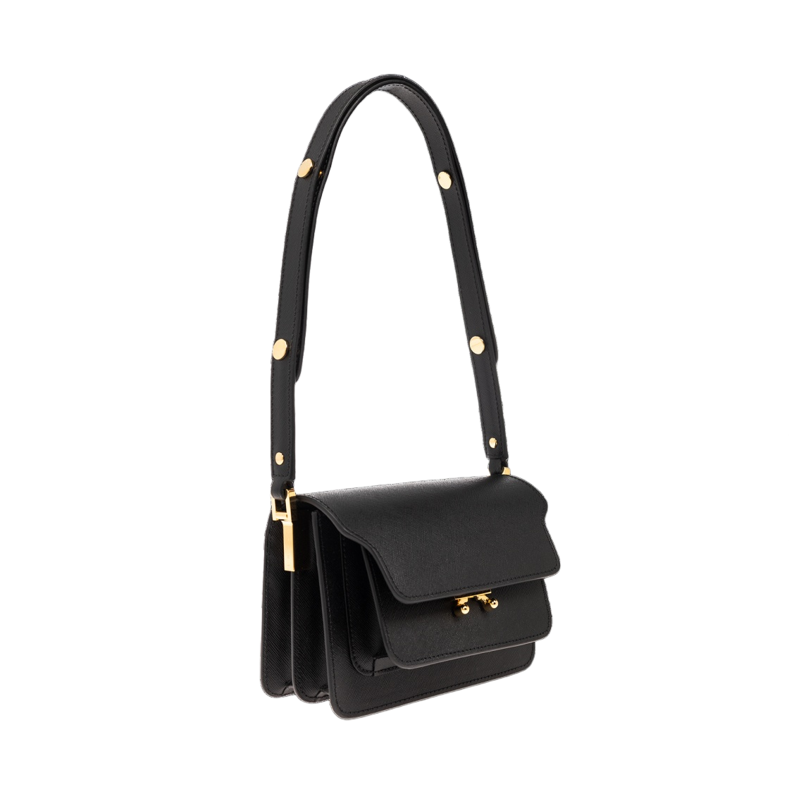 마르니 사피아노 미니 트렁크백 블랙(Marni Saffiano Mini Trunk Bag Black) - 2