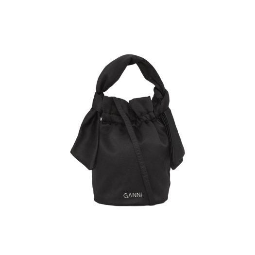 Ganni Occasion Top Handle Knot Bag Black