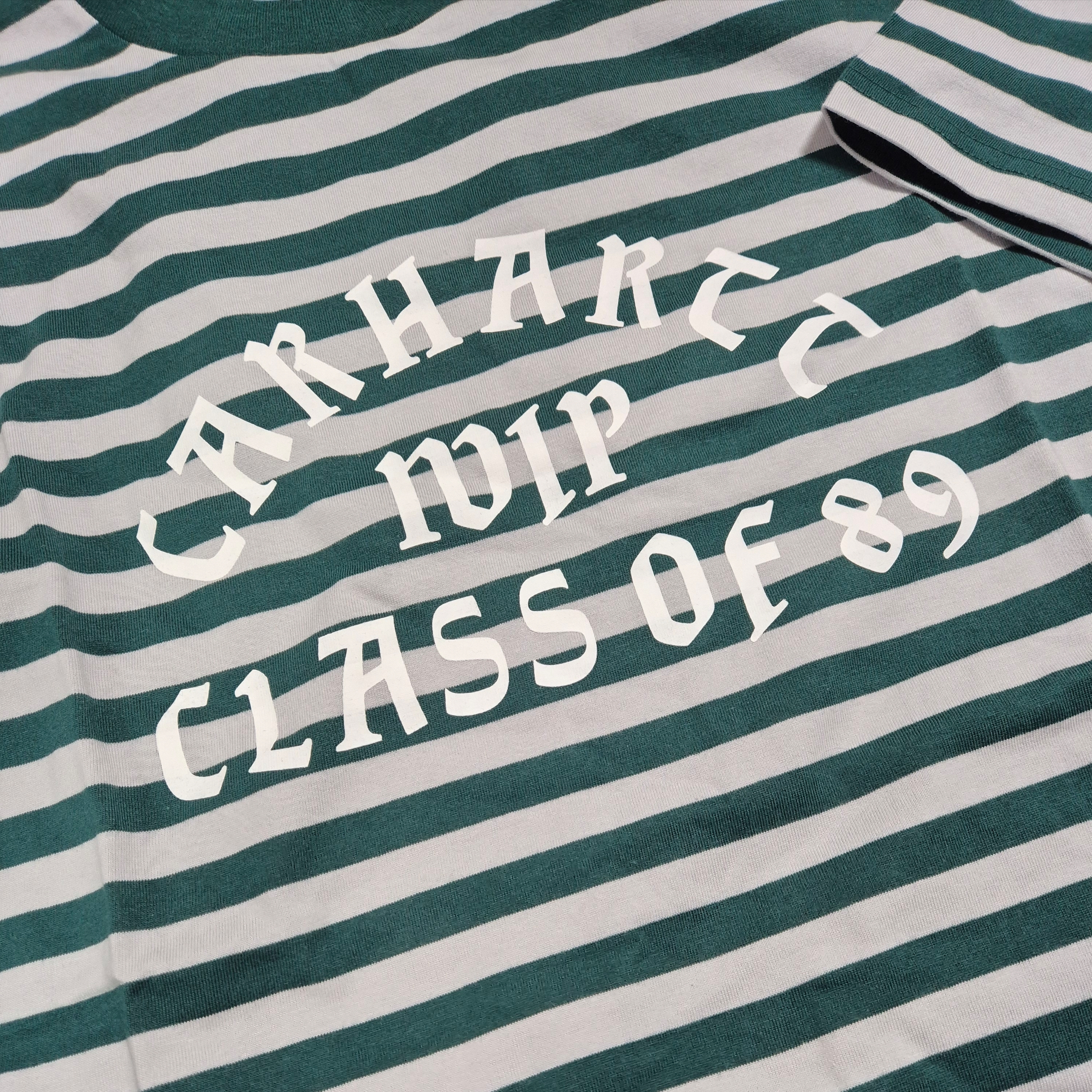 Carhartt WIP Scotty Stripe Athletic T- Shirt Chervil Sonic Silver 착용 스타일