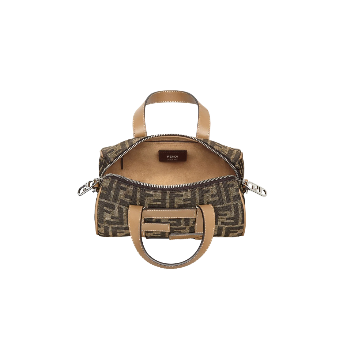 펜디 미니 FF 모티프 패브릭백 브라운(Fendi Mini FF Motif Fabric Bag Brown) - 4