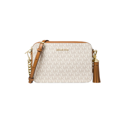 Michael Kors Jet Set Medium Logo Crossbody Bag Vanilla