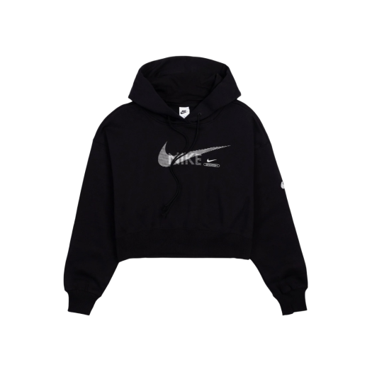(W) Nike NSW Swoosh Fleece Pullover Hoodie Black - Asia
