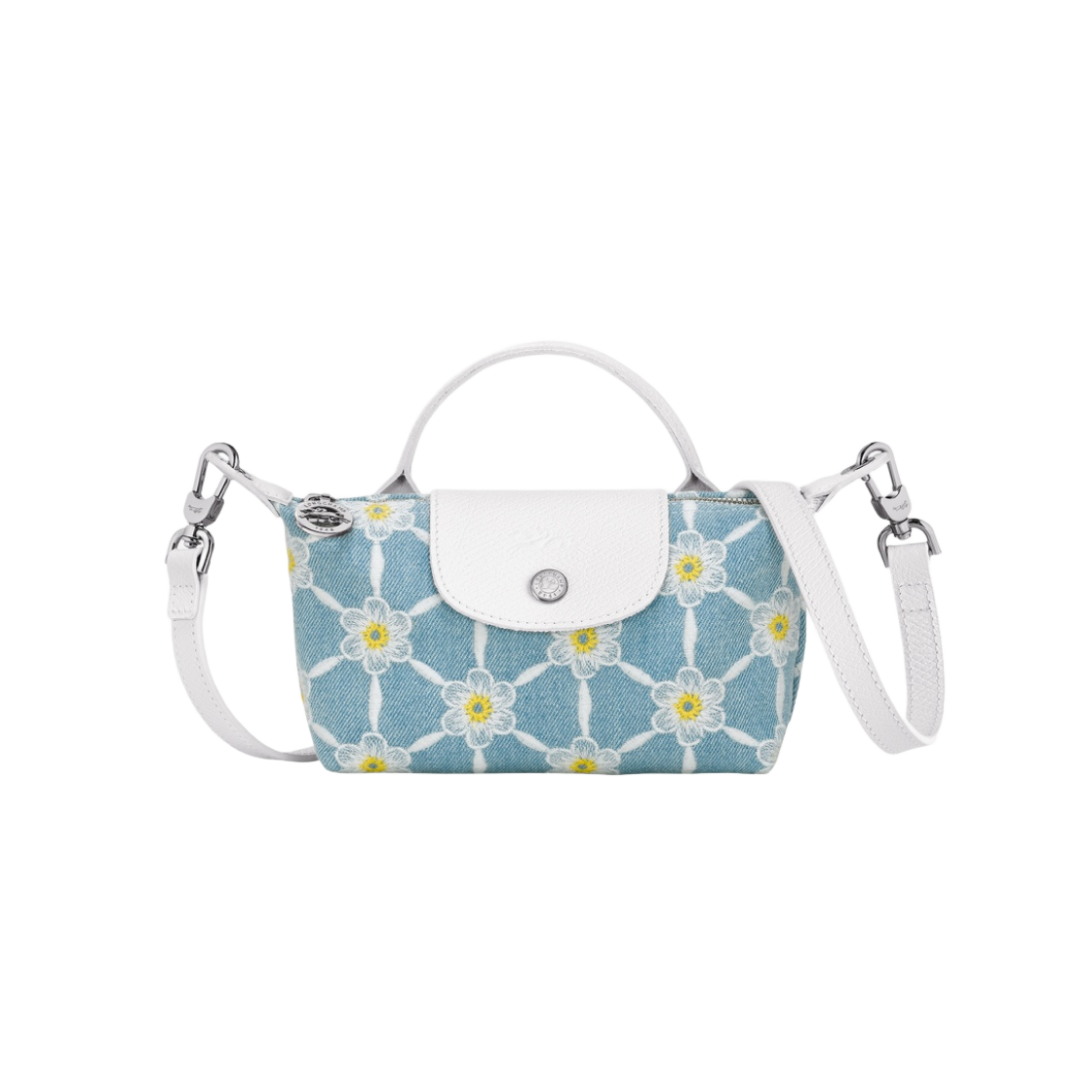 34205HEW028 Longchamp Le Pliage Collection Canvas Pouch Sky Blue - 대표 이미지 #1