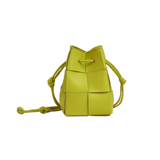 Bottega Veneta Mini Leather Cassette Bucket Bag Kiwi