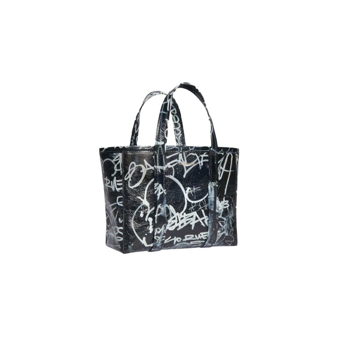발렌시아가 바베스 스몰 이스트 웨스트 그래피티 쇼퍼백 블랙(Balenciaga Barbes Small East-West Graffiti Shopper Bag Black) - 2